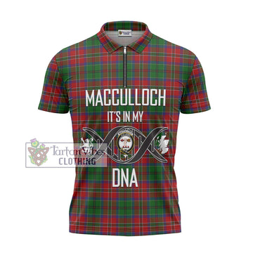 MacCulloch (McCulloch) Tartan Zipper Polo Shirt with Family Crest DNA In Me Style