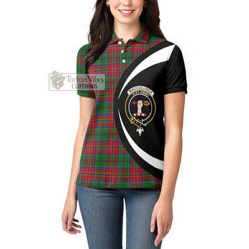 MacCulloch (McCulloch) Tartan Women's Polo Shirt with Family Crest Circle Style