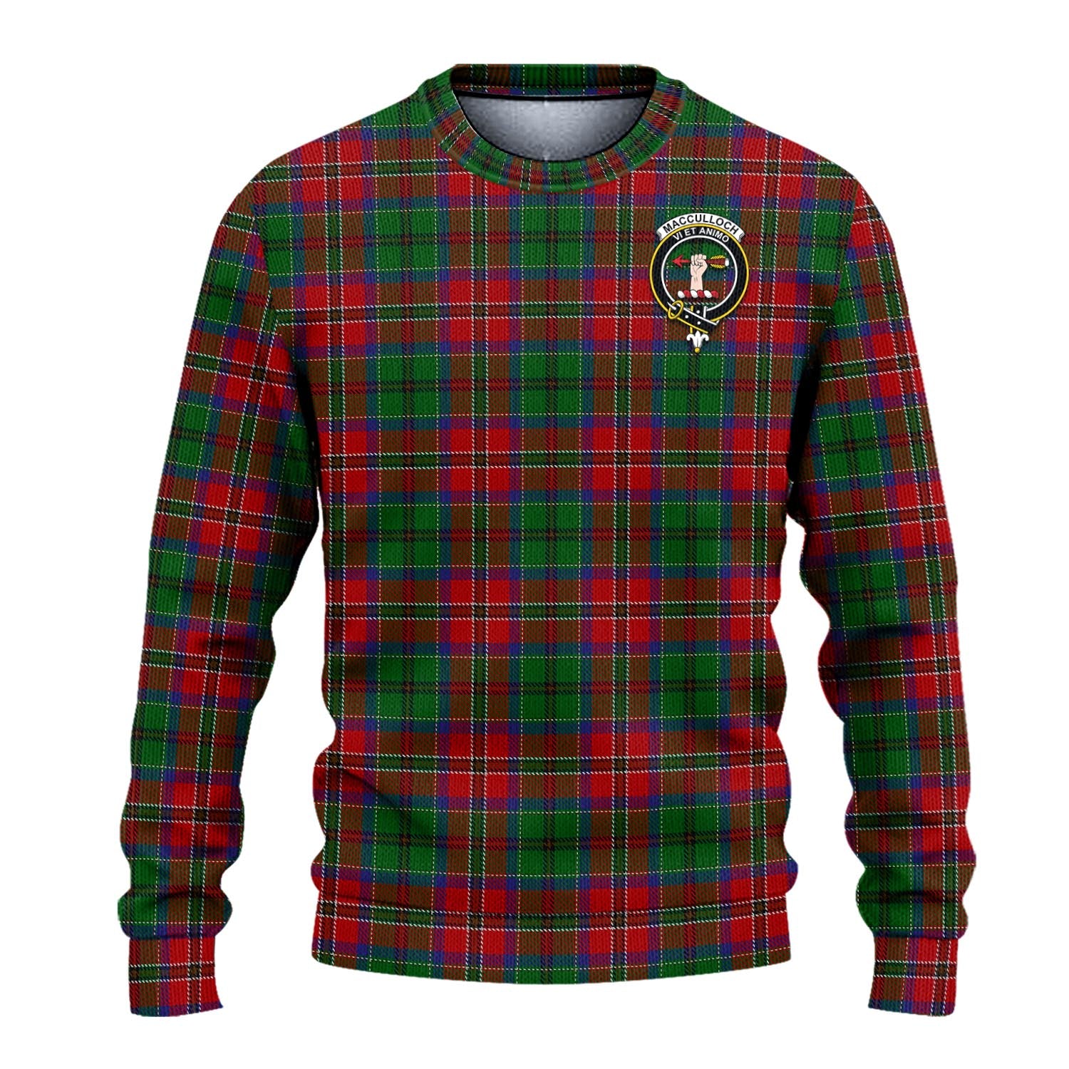 MacCulloch Tartan Knitted Sweater with Family Crest - Tartanvibesclothing