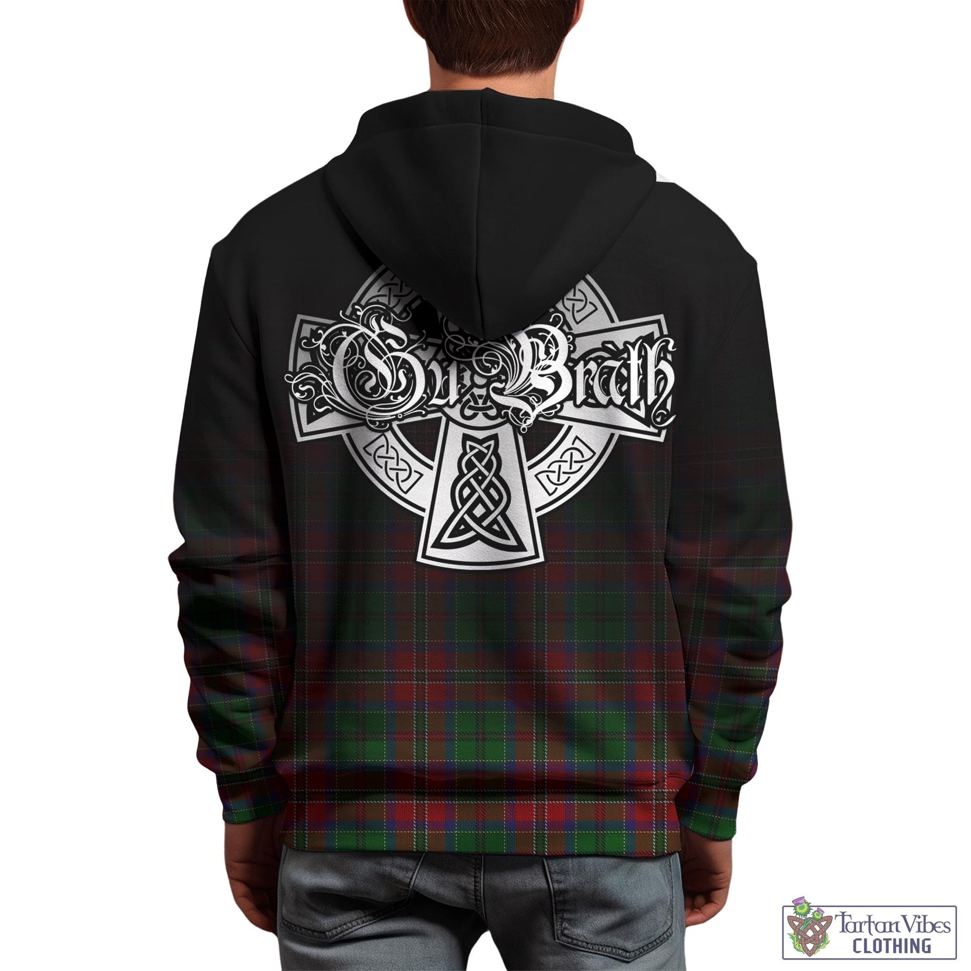 Tartan Vibes Clothing MacCulloch Tartan Hoodie Featuring Alba Gu Brath Family Crest Celtic Inspired