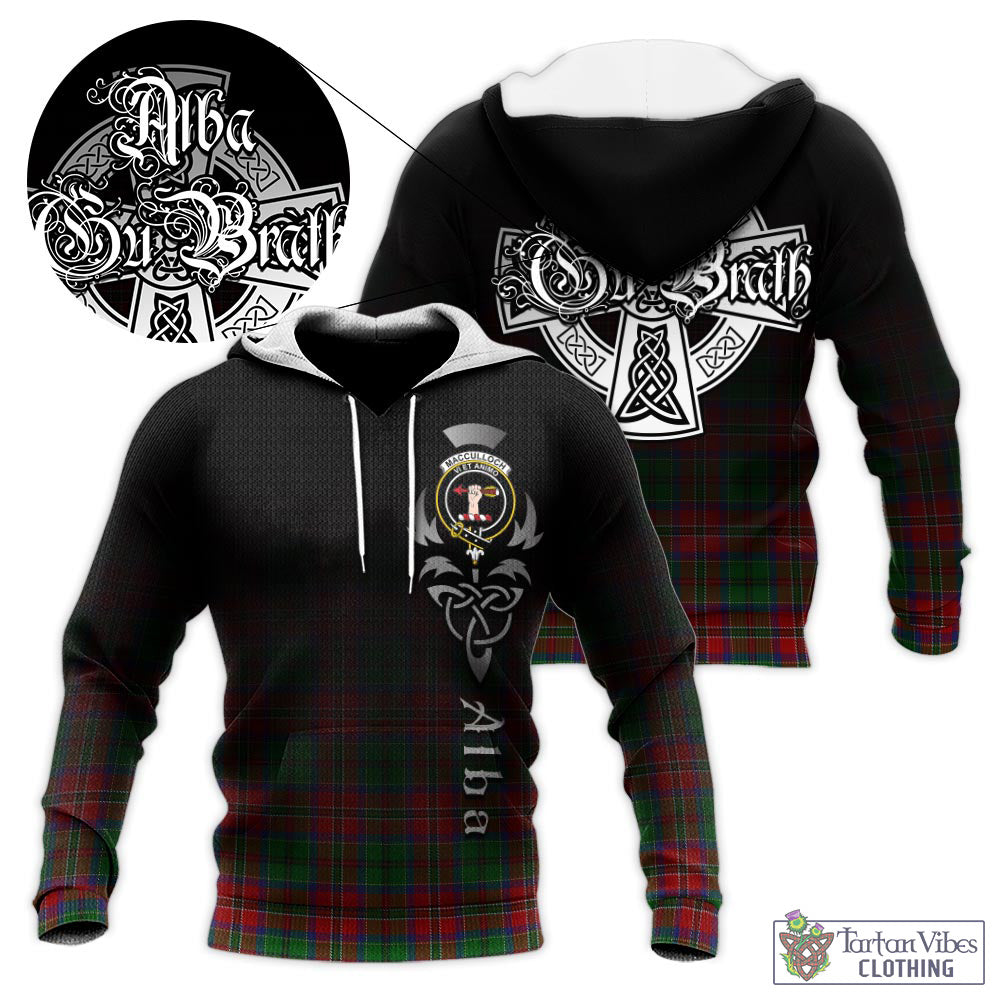 Tartan Vibes Clothing MacCulloch Tartan Knitted Hoodie Featuring Alba Gu Brath Family Crest Celtic Inspired