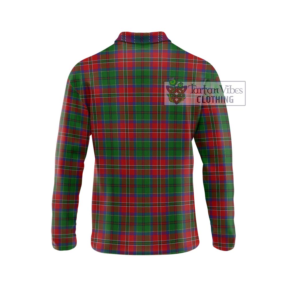 Tartan Vibes Clothing MacCulloch Tartan Long Sleeve Polo Shirt with Family Crest DNA In Me Style