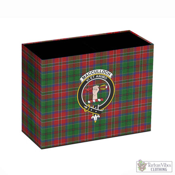 MacCulloch Tartan Pen Holder with Family Crest