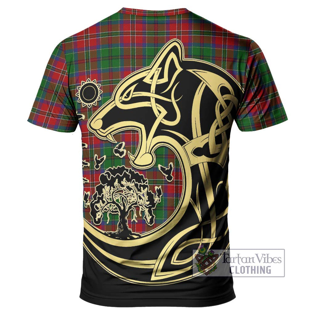 MacCulloch (McCulloch) Tartan T-Shirt with Family Crest Celtic Wolf Style - Tartan Vibes Clothing