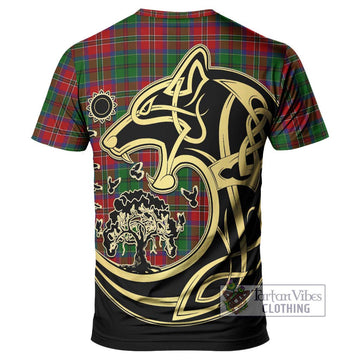 MacCulloch (McCulloch) Tartan T-Shirt with Family Crest Celtic Wolf Style