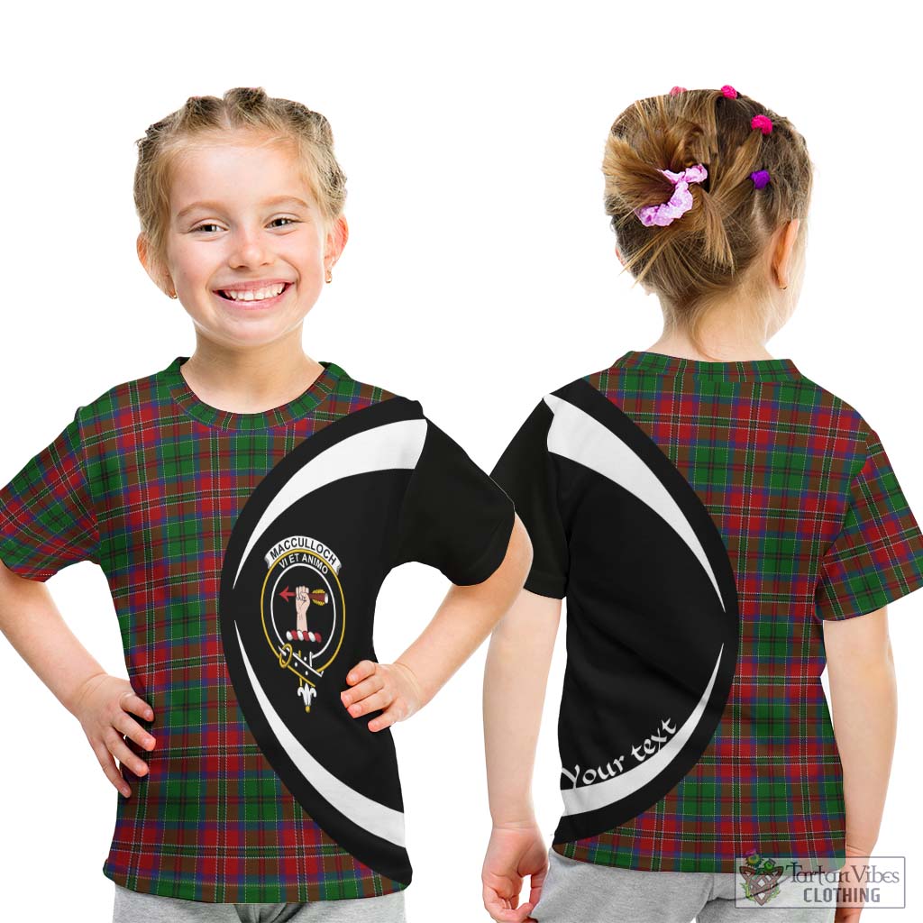 MacCulloch (McCulloch) Tartan Kid T-Shirt with Family Crest Circle Style - Tartan Vibes Clothing