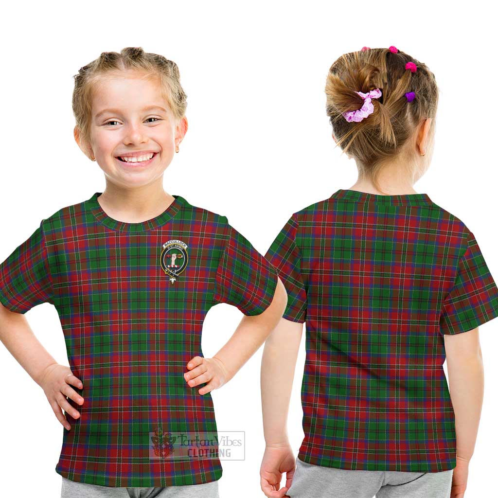 Tartan Vibes Clothing MacCulloch Tartan Kid T-Shirt with Family Crest