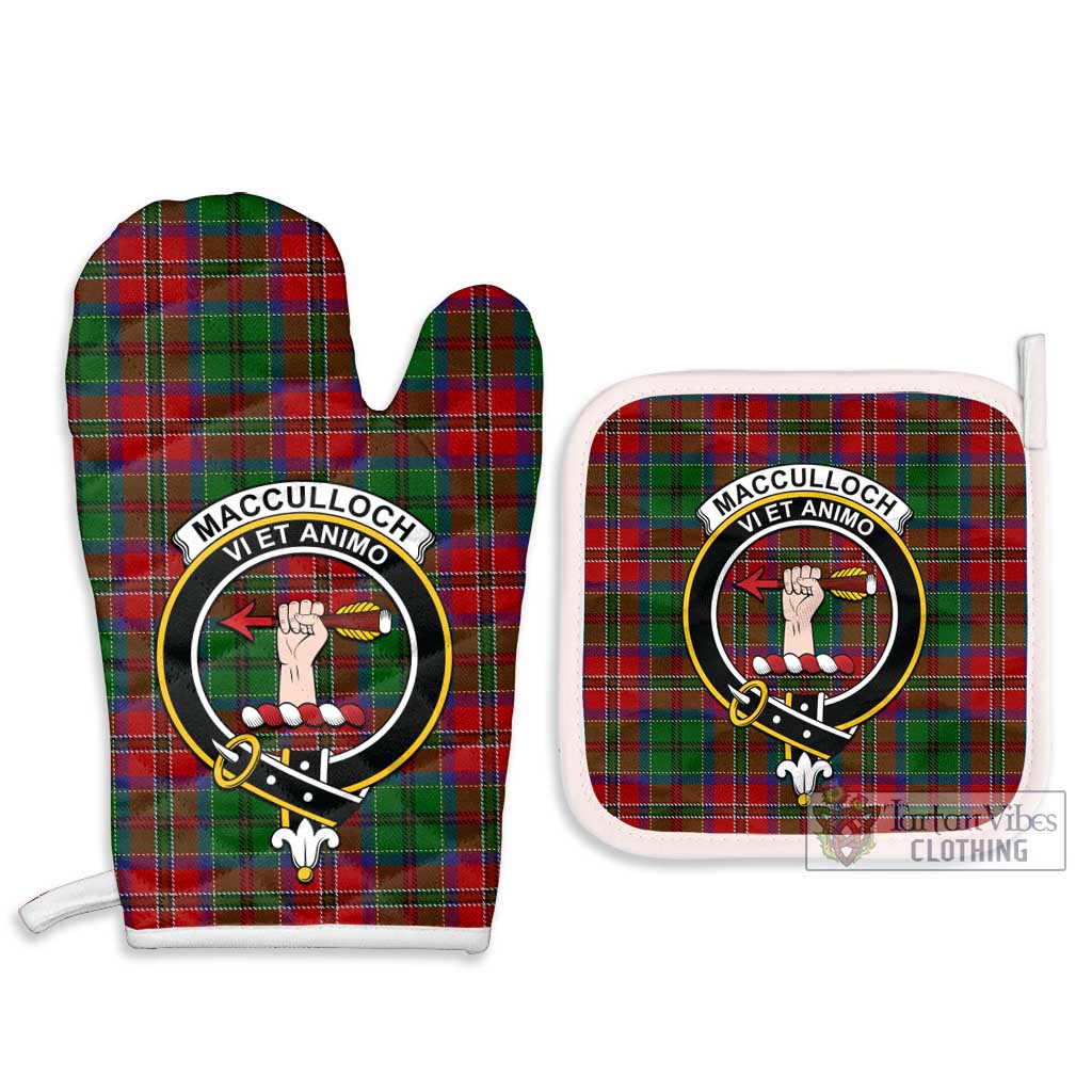 Tartan Vibes Clothing MacCulloch Tartan Combo Oven Mitt & Pot-Holder with Family Crest