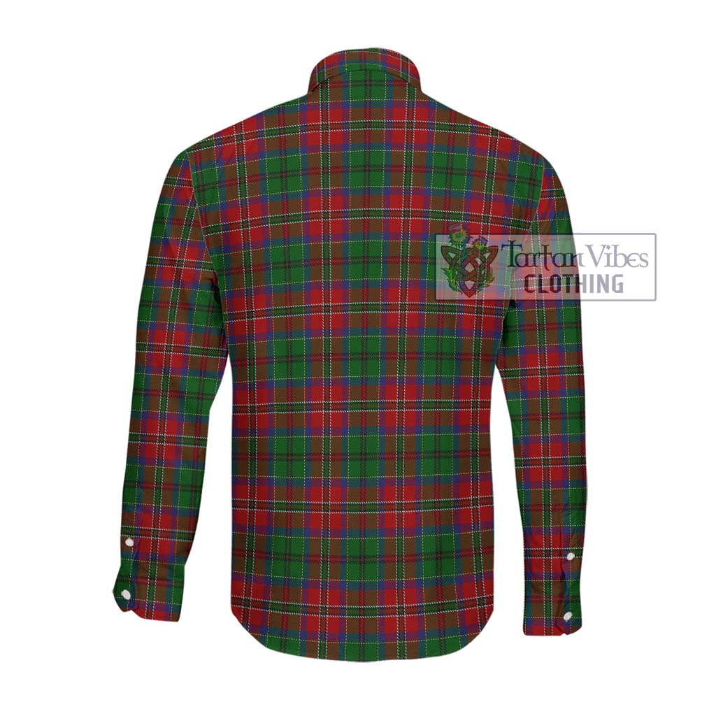 Tartan Vibes Clothing MacCulloch Tartan Long Sleeve Button Shirt with Family Crest DNA In Me Style