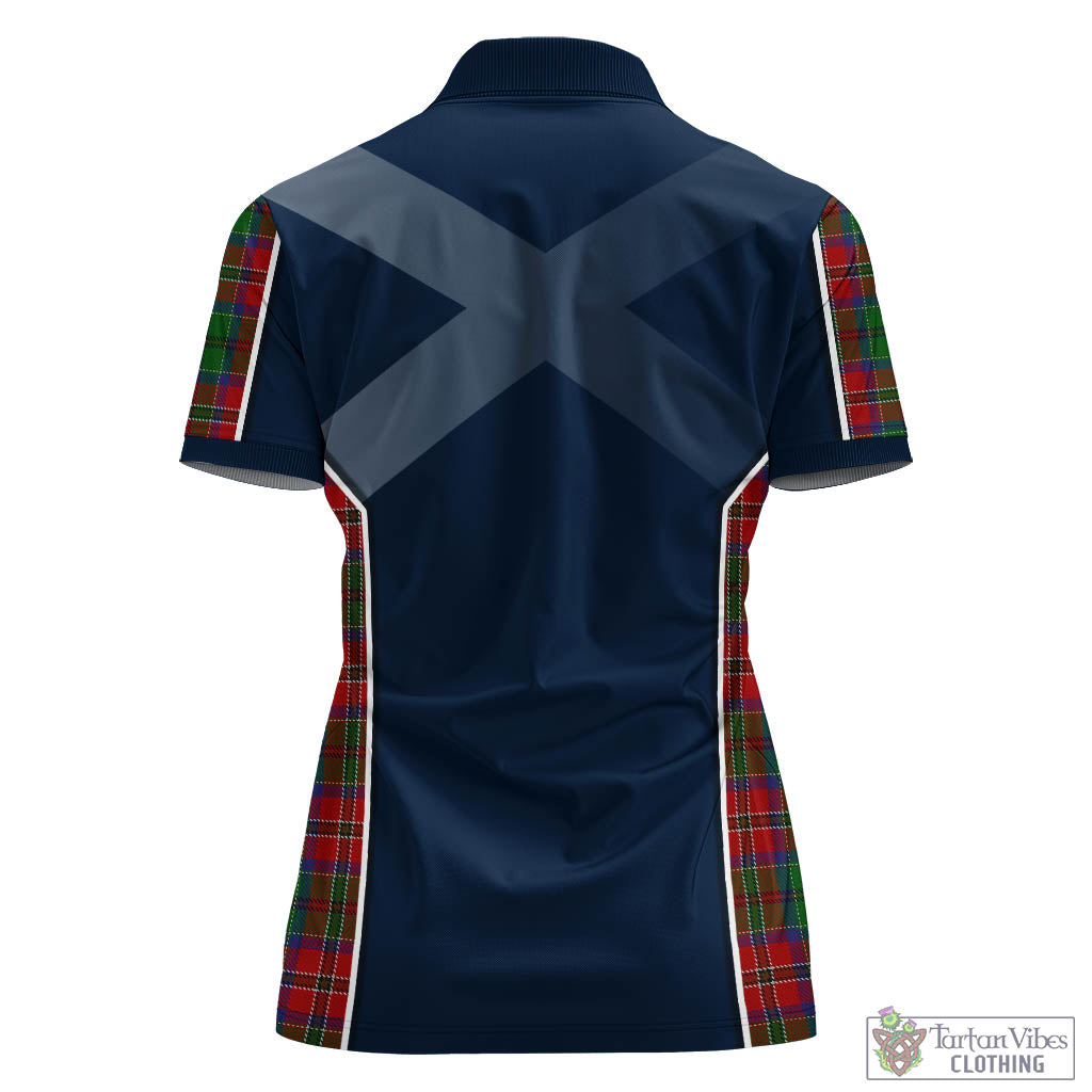 Tartan Vibes Clothing MacCulloch Tartan Women's Polo Shirt with Family Crest and Scottish Thistle Vibes Sport Style
