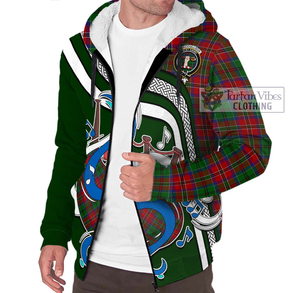 Tartan Vibes Clothing MacCulloch Tartan Sherpa Hoodie with Epic Bagpipe Style