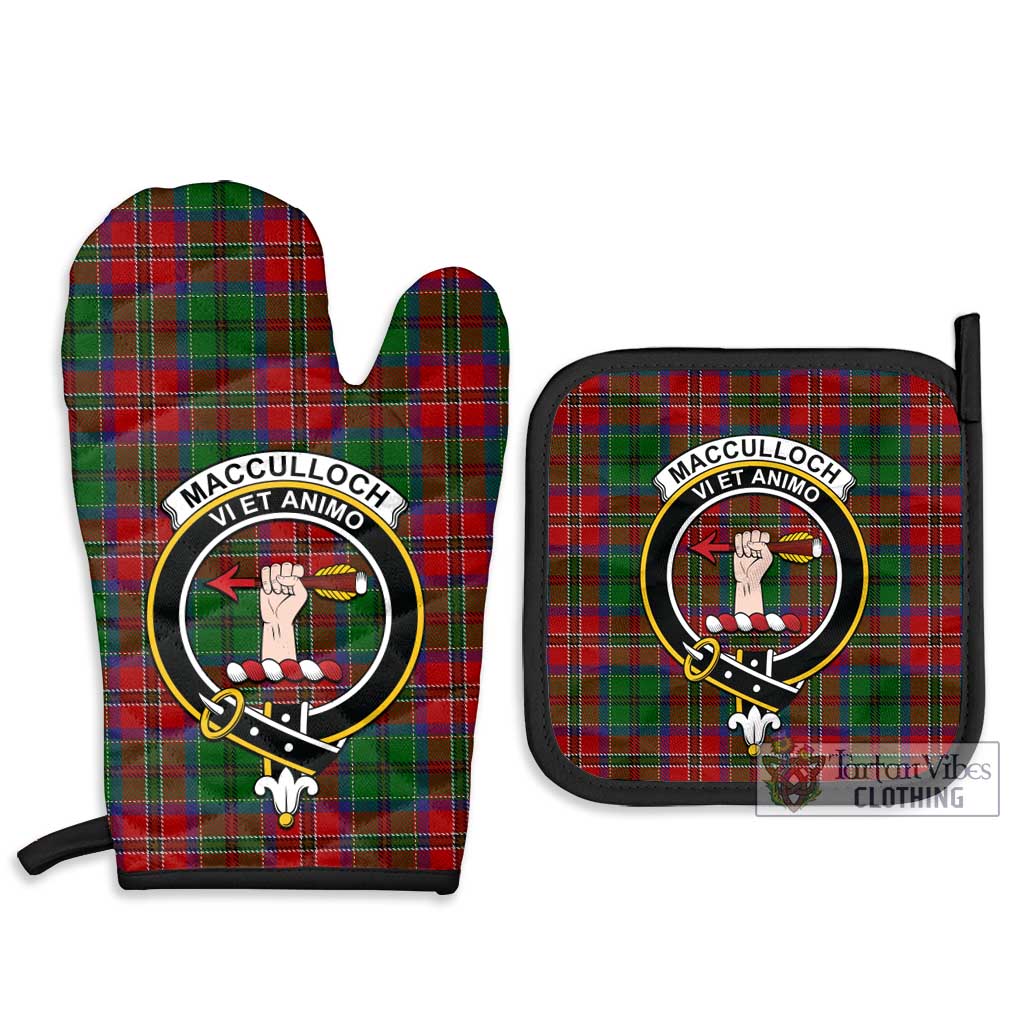 Tartan Vibes Clothing MacCulloch Tartan Combo Oven Mitt & Pot-Holder with Family Crest