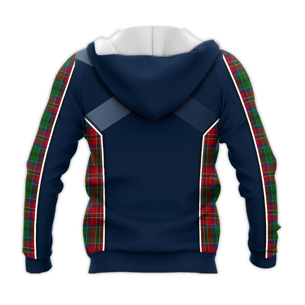 Tartan Vibes Clothing MacCulloch Tartan Knitted Hoodie with Family Crest and Scottish Thistle Vibes Sport Style