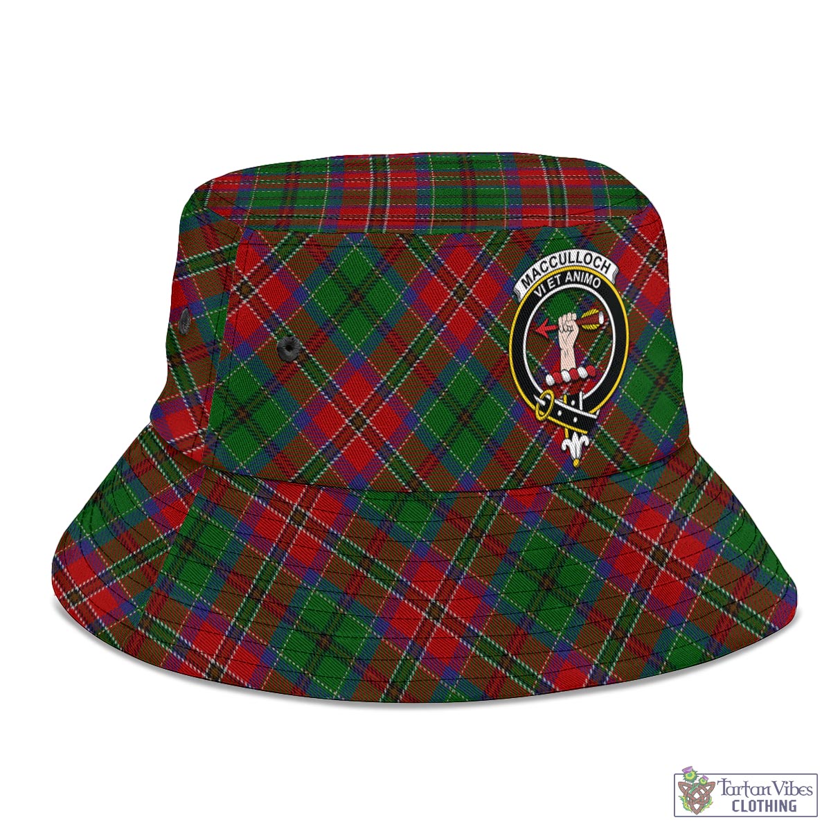 Tartan Vibes Clothing MacCulloch Tartan Bucket Hat with Family Crest