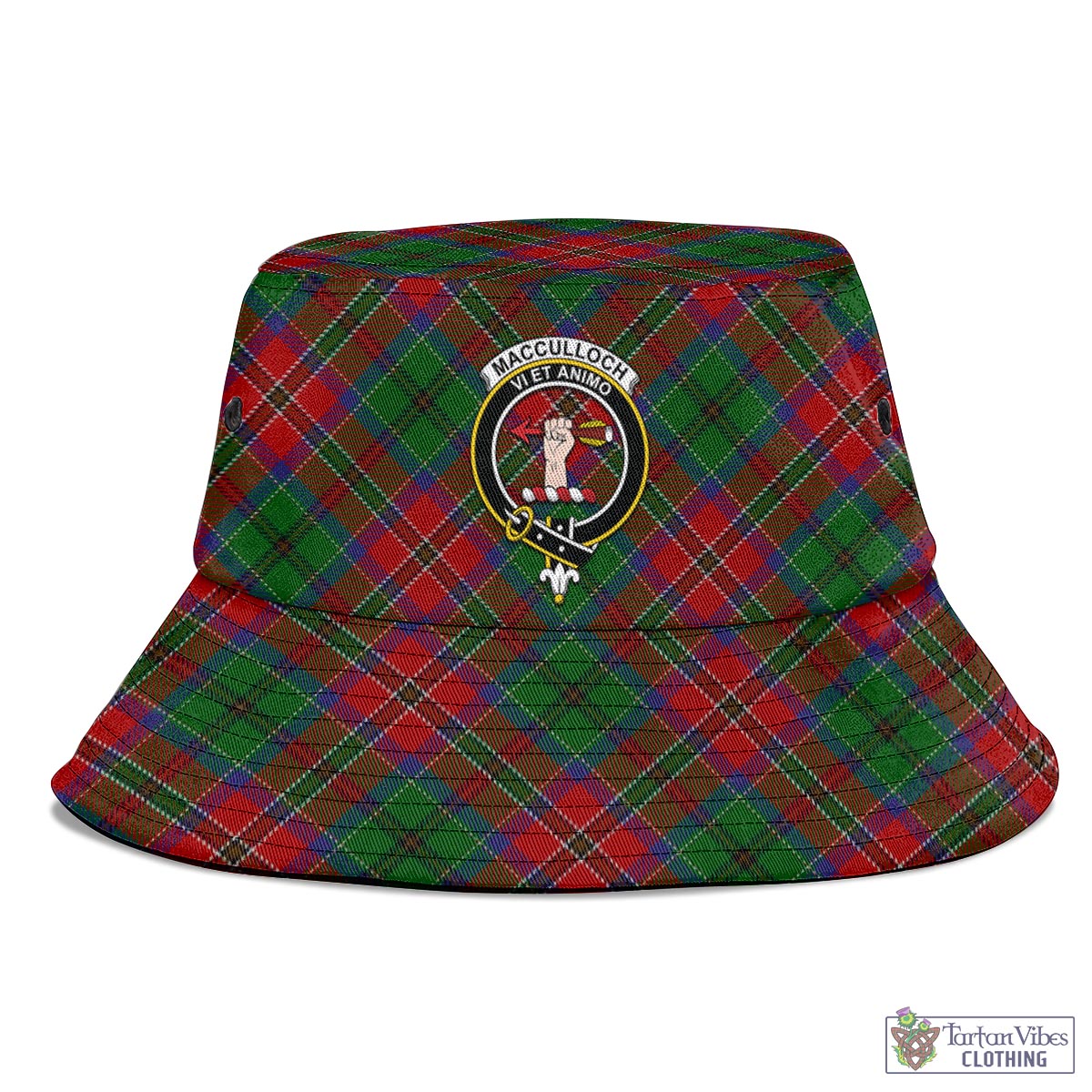 Tartan Vibes Clothing MacCulloch Tartan Bucket Hat with Family Crest