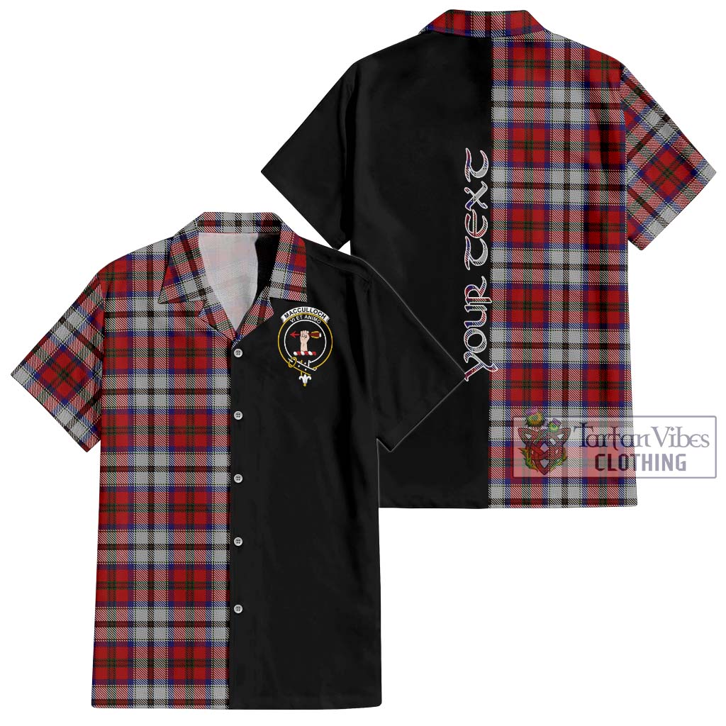 Tartan Vibes Clothing MacCulloch Dress Tartan Short Sleeve Button Shirt with Family Crest and Half Of Me Style