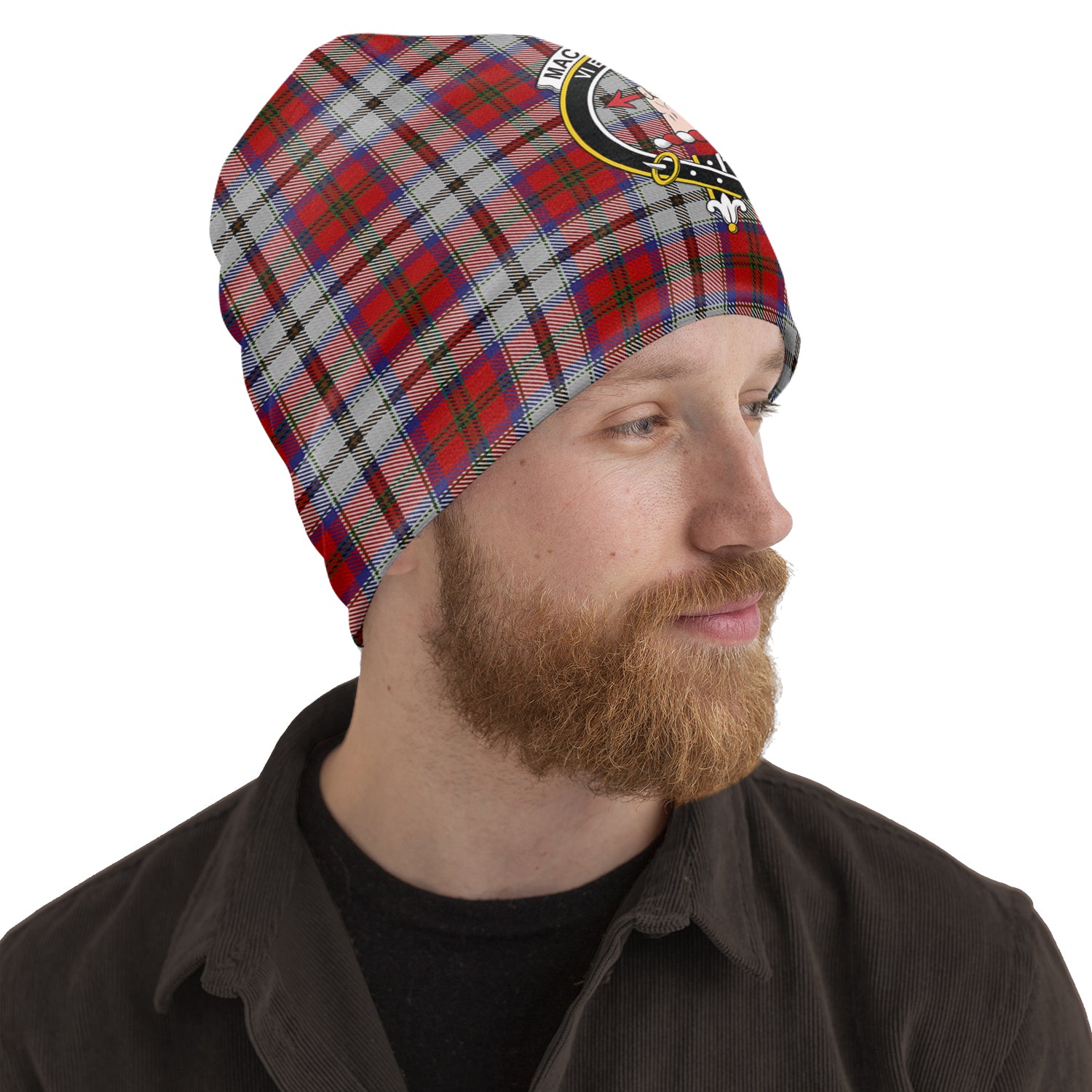 MacCulloch Dress Tartan Beanies Hat with Family Crest One Size 10.5*10.2 inches - Tartan Vibes Clothing