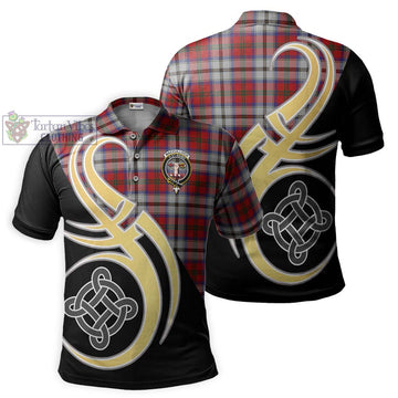MacCulloch Dress Tartan Polo Shirt with Family Crest and Celtic Symbol Style
