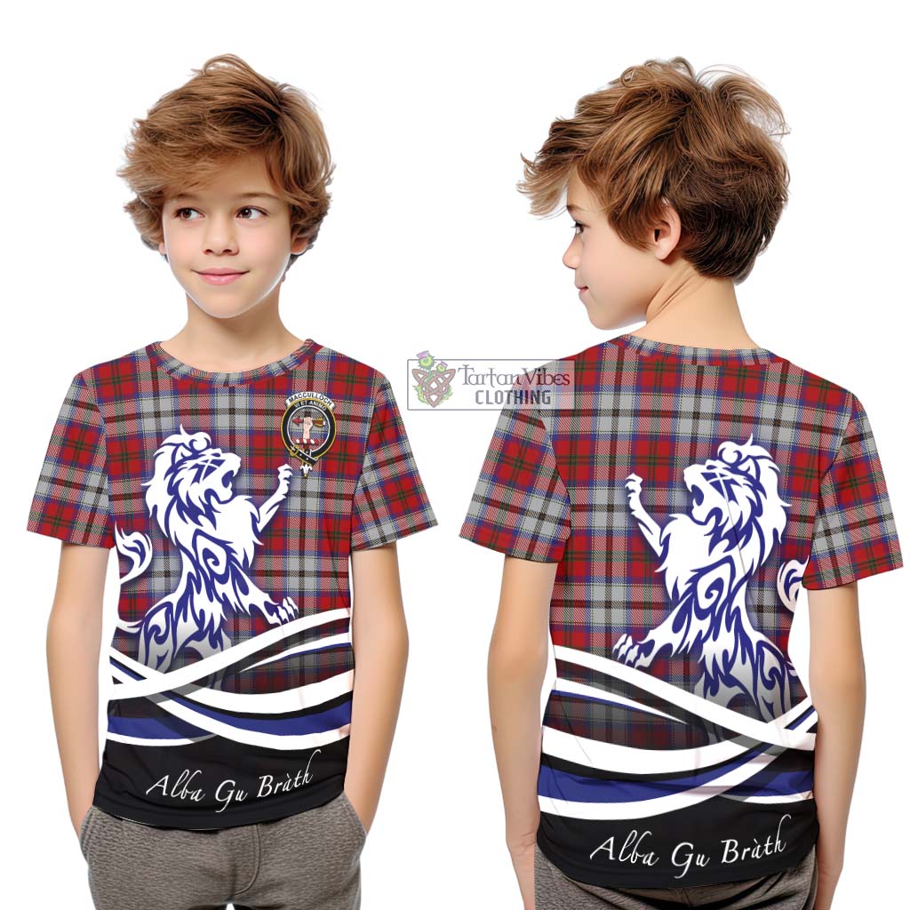 Tartan Vibes Clothing MacCulloch Dress Tartan Kid T-Shirt with Alba Gu Brath Regal Lion Emblem