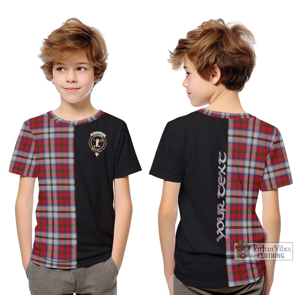 Tartan Vibes Clothing MacCulloch Dress Tartan Kid T-Shirt with Family Crest and Half Of Me Style