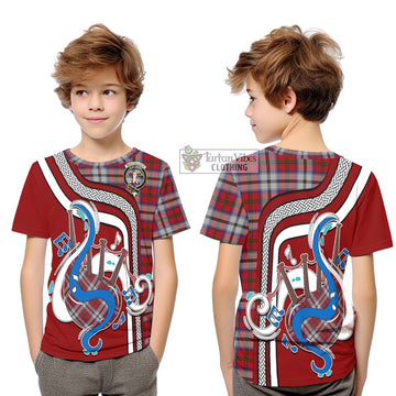 MacCulloch Dress Tartan Kid T-Shirt with Epic Bagpipe Style