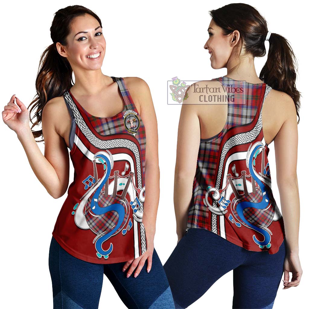 Tartan Vibes Clothing MacCulloch Dress Tartan Women's Racerback Tanks with Epic Bagpipe Style