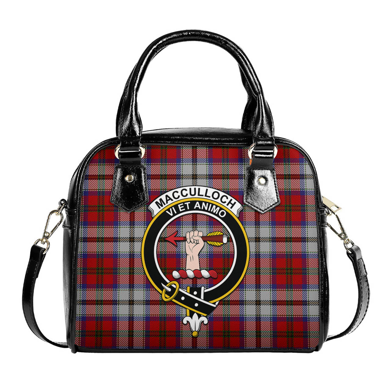 MacCulloch Dress Tartan Shoulder Handbags with Family Crest One Size 6*25*22 cm - Tartanvibesclothing