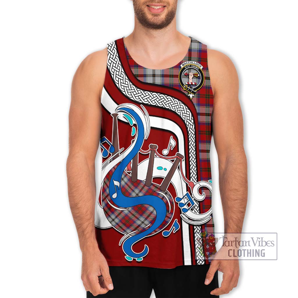 Tartan Vibes Clothing MacCulloch Dress Tartan Men's Tank Top with Epic Bagpipe Style