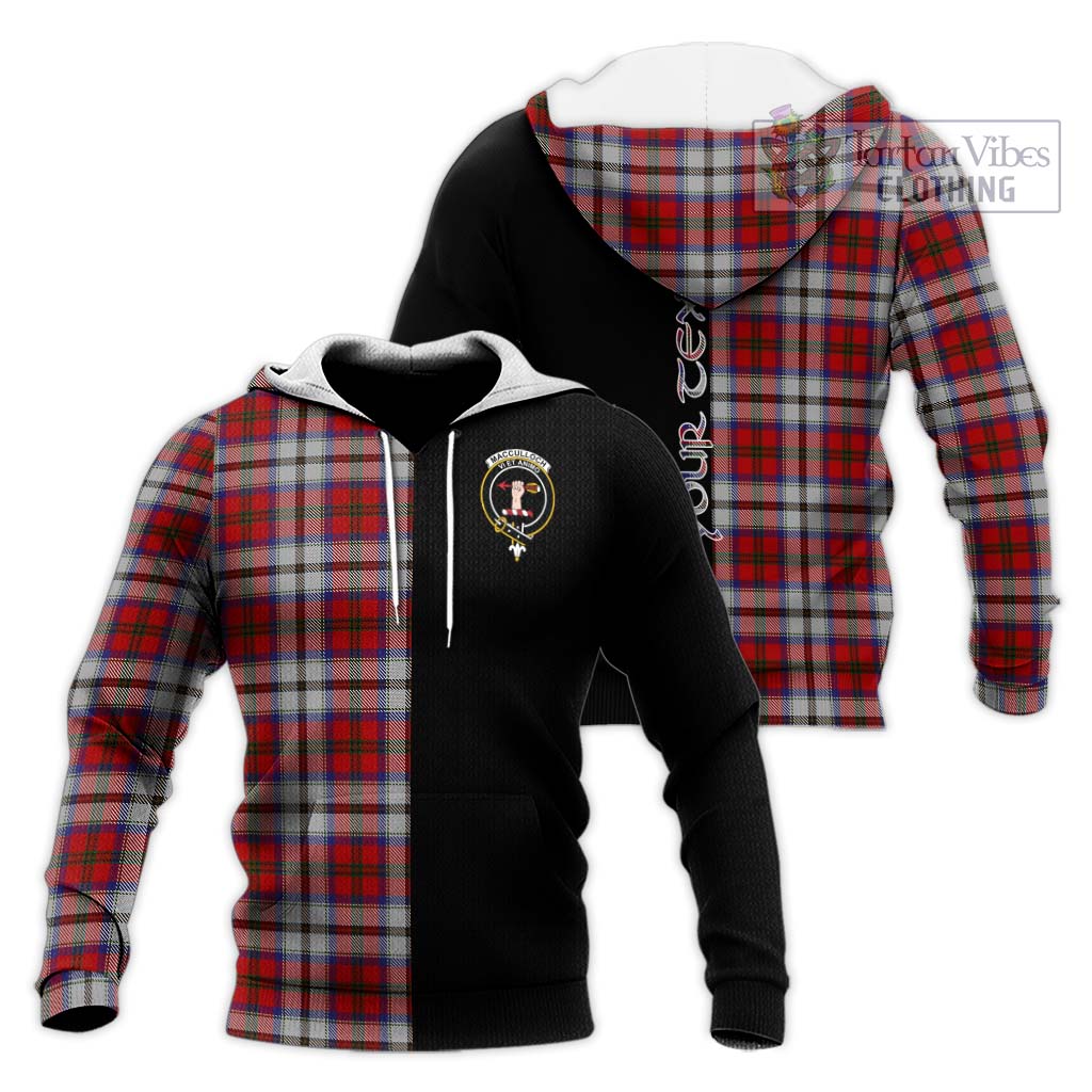 Tartan Vibes Clothing MacCulloch Dress Tartan Knitted Hoodie with Family Crest and Half Of Me Style