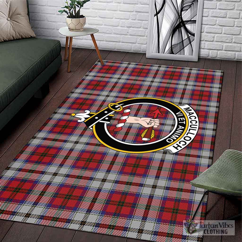 Tartan Vibes Clothing MacCulloch Dress Tartan Area Rug with Family Crest