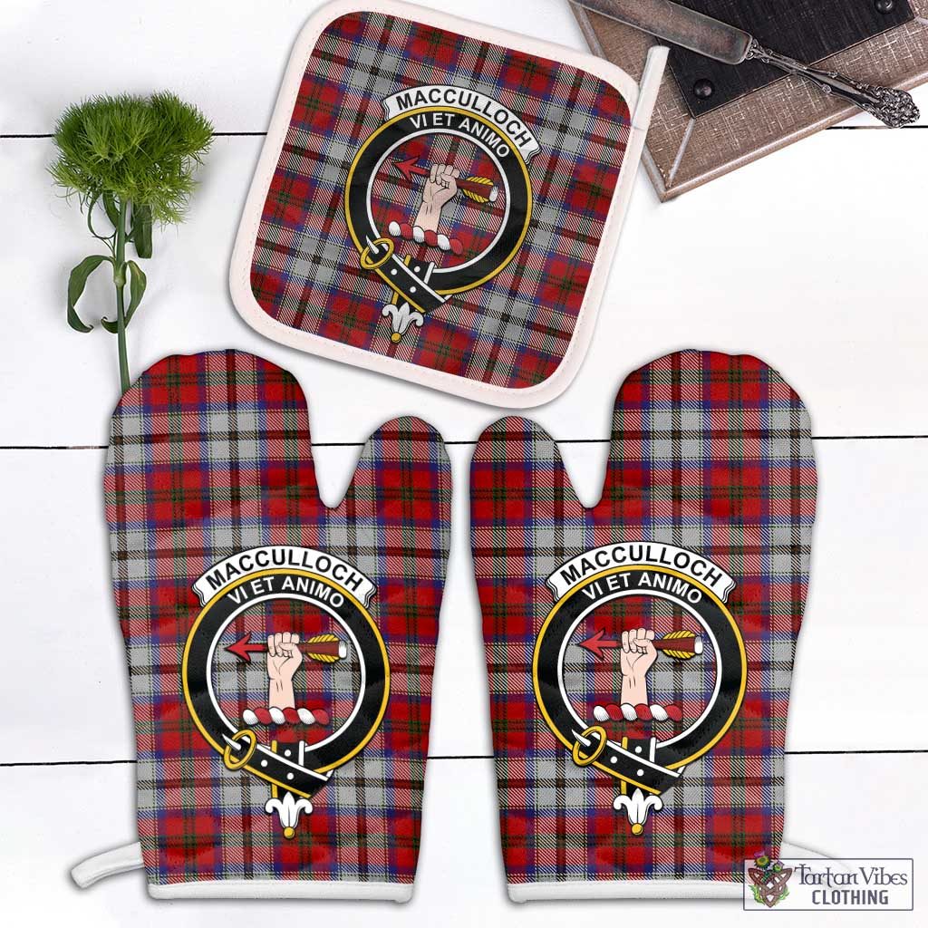 Tartan Vibes Clothing MacCulloch Dress Tartan Combo Oven Mitt & Pot-Holder with Family Crest