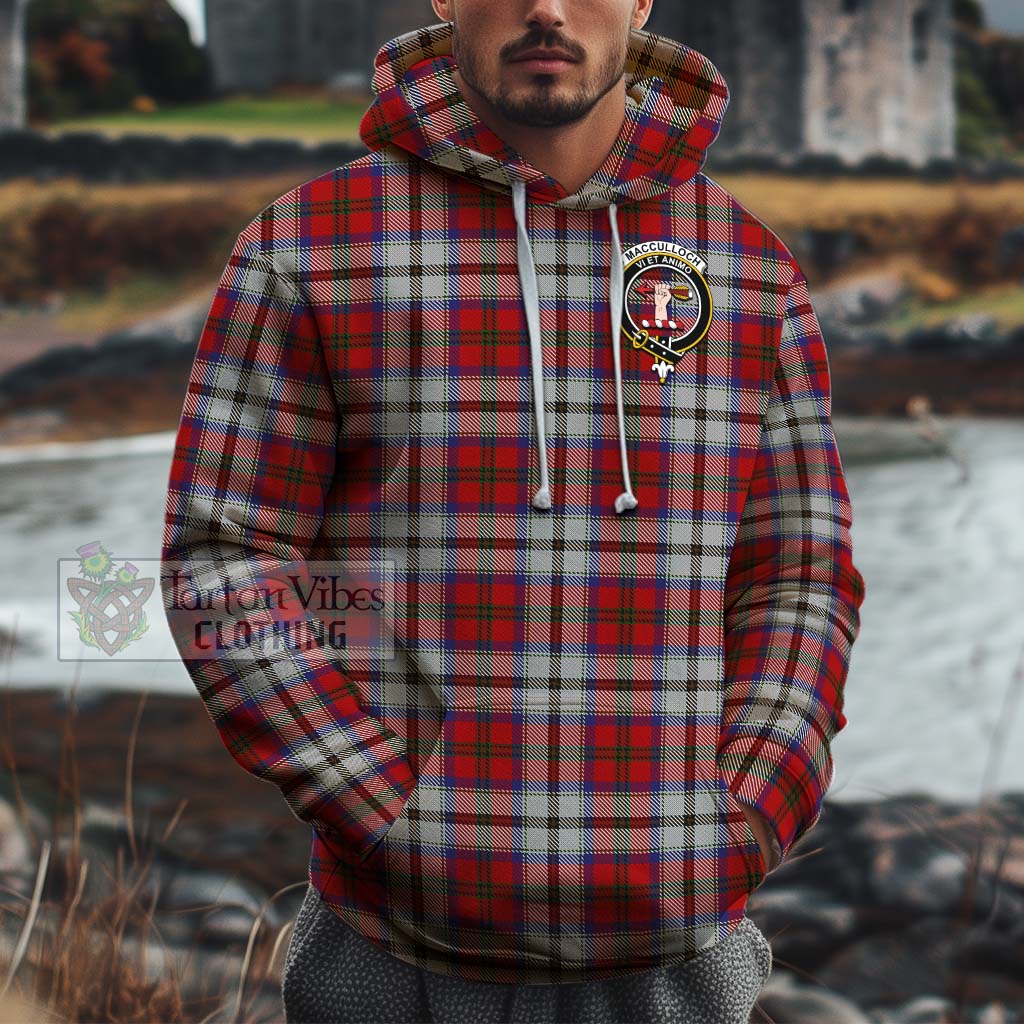 Tartan Vibes Clothing MacCulloch Dress Tartan Cotton Hoodie with Family Crest