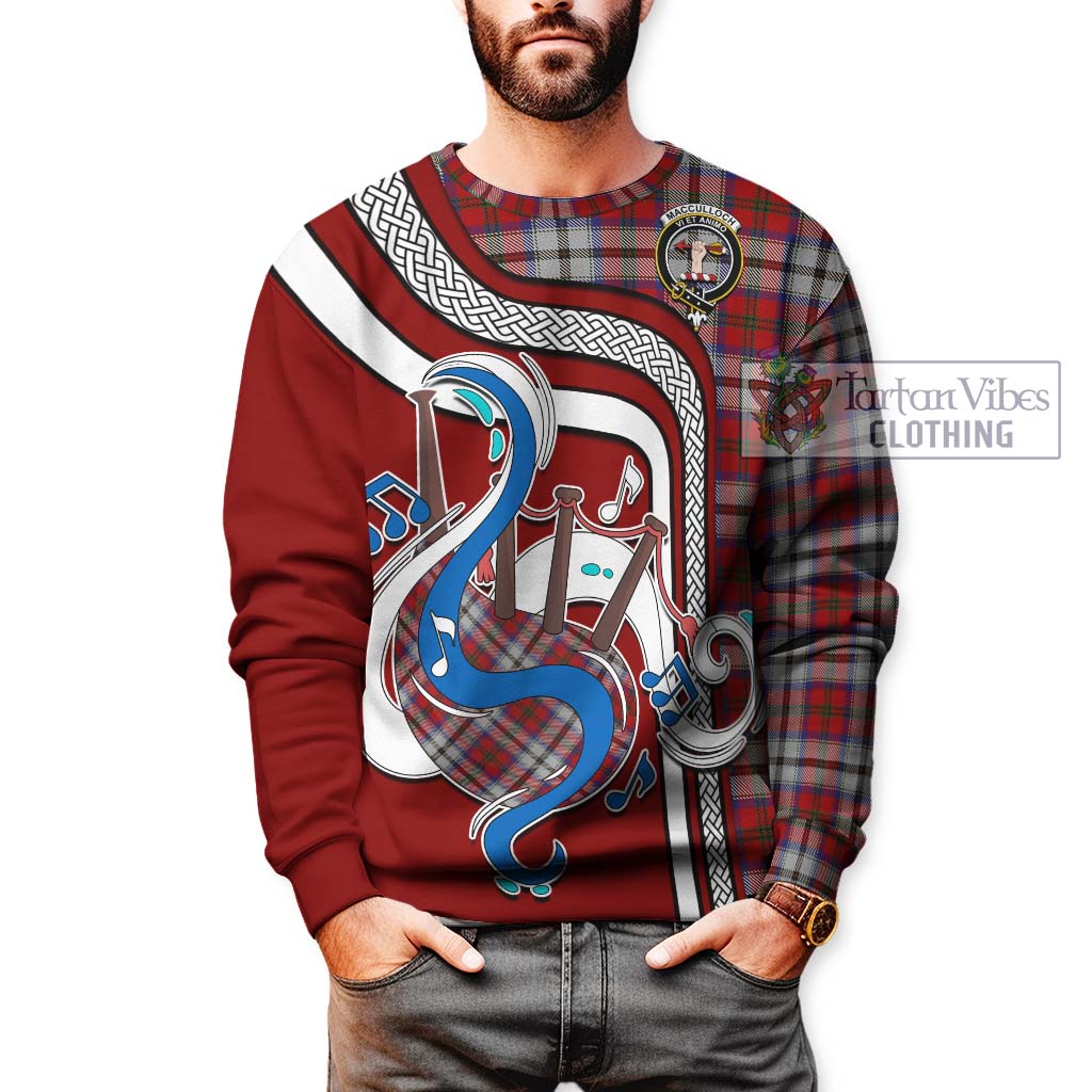 Tartan Vibes Clothing MacCulloch Dress Tartan Sweatshirt with Epic Bagpipe Style