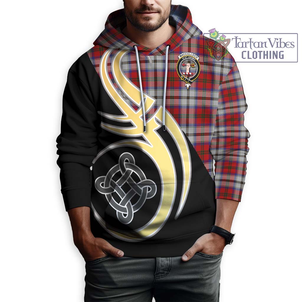 Tartan Vibes Clothing MacCulloch Dress Tartan Hoodie with Family Crest and Celtic Symbol Style