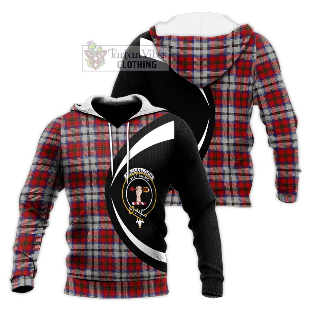 MacCulloch Dress Tartan Knitted Hoodie with Family Crest Circle Style Unisex Knitted Pullover Hoodie - Tartan Vibes Clothing