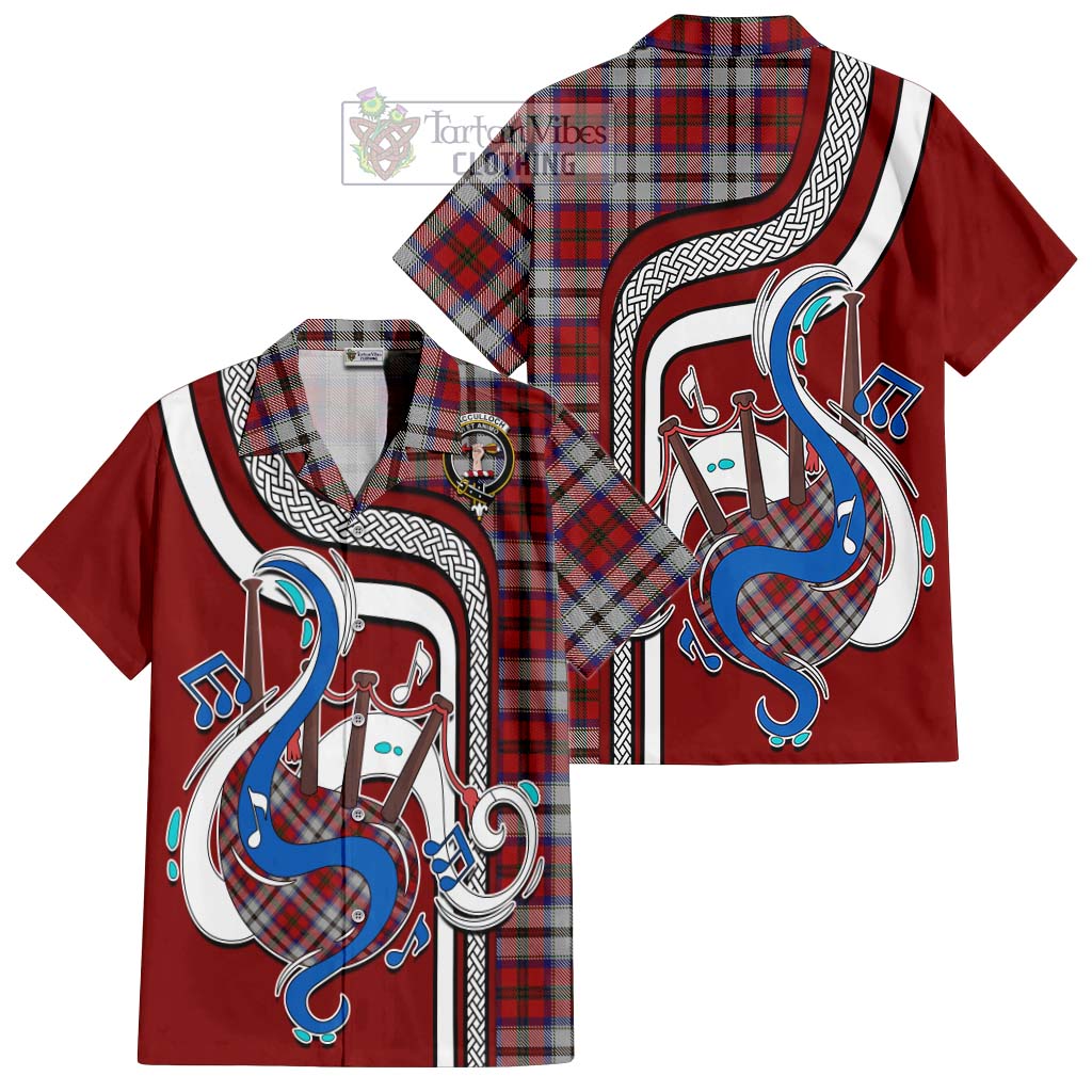 Tartan Vibes Clothing MacCulloch Dress Tartan Short Sleeve Button Shirt with Epic Bagpipe Style