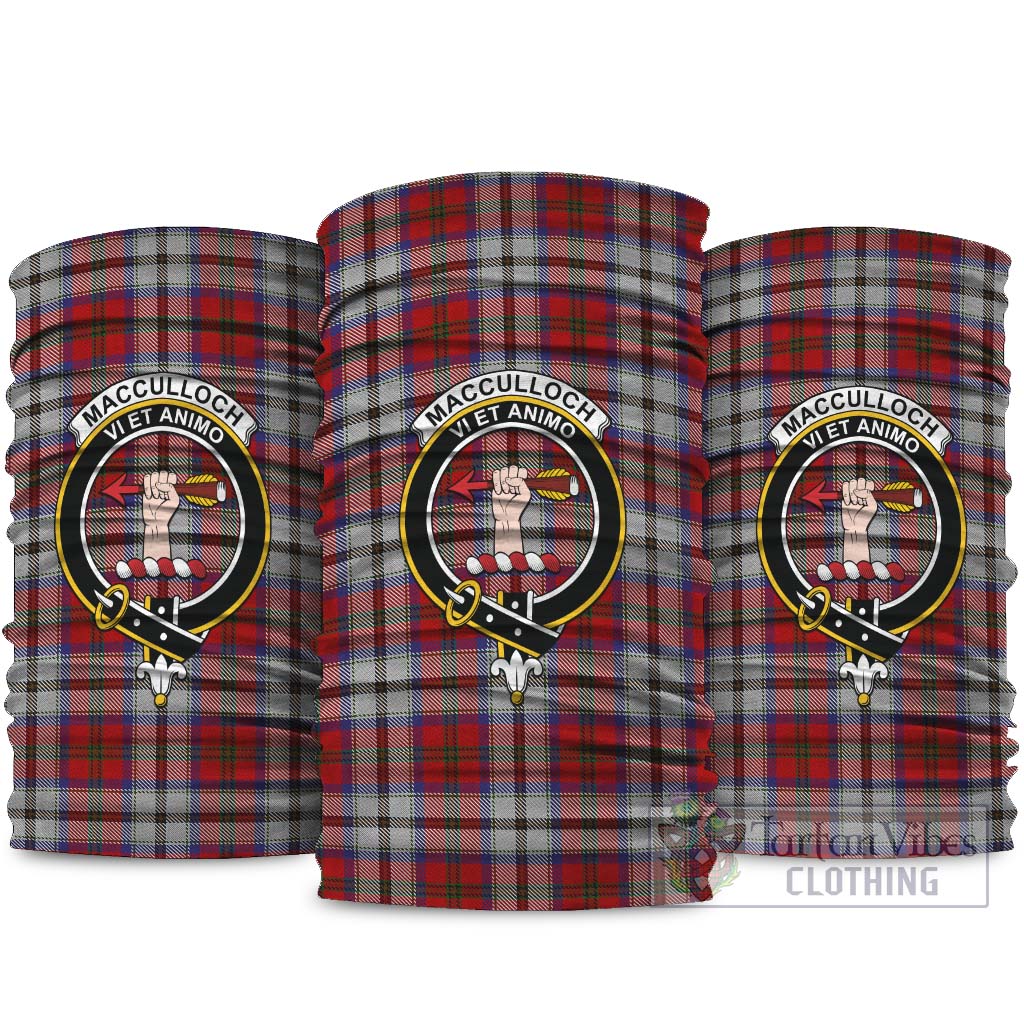 MacCulloch Dress Tartan Neck Gaiters, Tartan Bandanas, Tartan Head Band with Family Crest