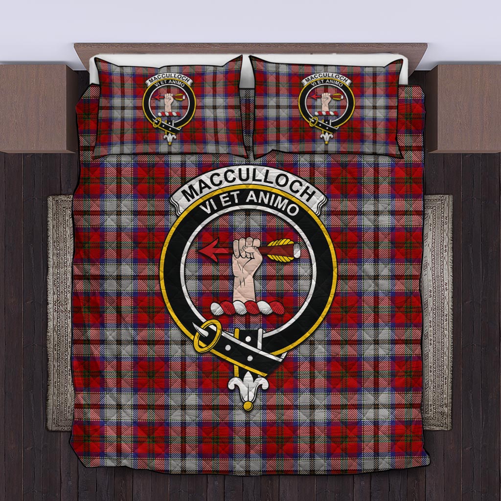 MacCulloch Dress Tartan Quilt Bed Set with Family Crest Twin - Tartanvibesclothing