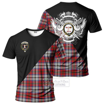 MacCulloch Dress Tartan T-Shirt with Family Crest and Military Logo Style