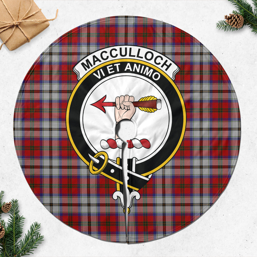 MacCulloch Dress Tartan Christmas Tree Skirt with Family Crest - Tartanvibesclothing