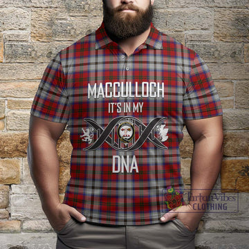 MacCulloch Dress Tartan Polo Shirt with Family Crest DNA In Me Style