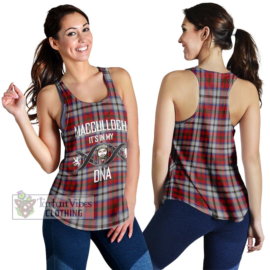 Tartan Vibes Clothing MacCulloch Dress Tartan Women's Racerback Tanks with Family Crest DNA In Me Style