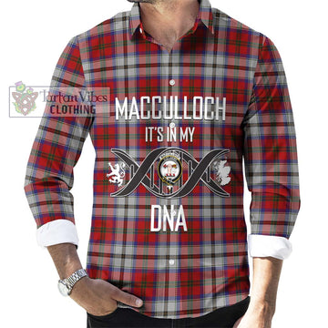 MacCulloch Dress Tartan Long Sleeve Button Shirt with Family Crest DNA In Me Style