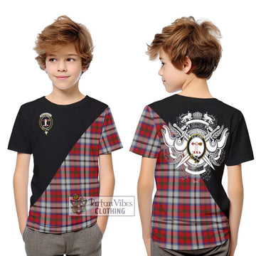 MacCulloch Dress Tartan Kid T-Shirt with Family Crest and Military Logo Style