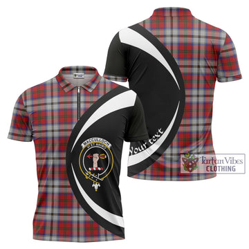 MacCulloch Dress Tartan Zipper Polo Shirt with Family Crest Circle Style