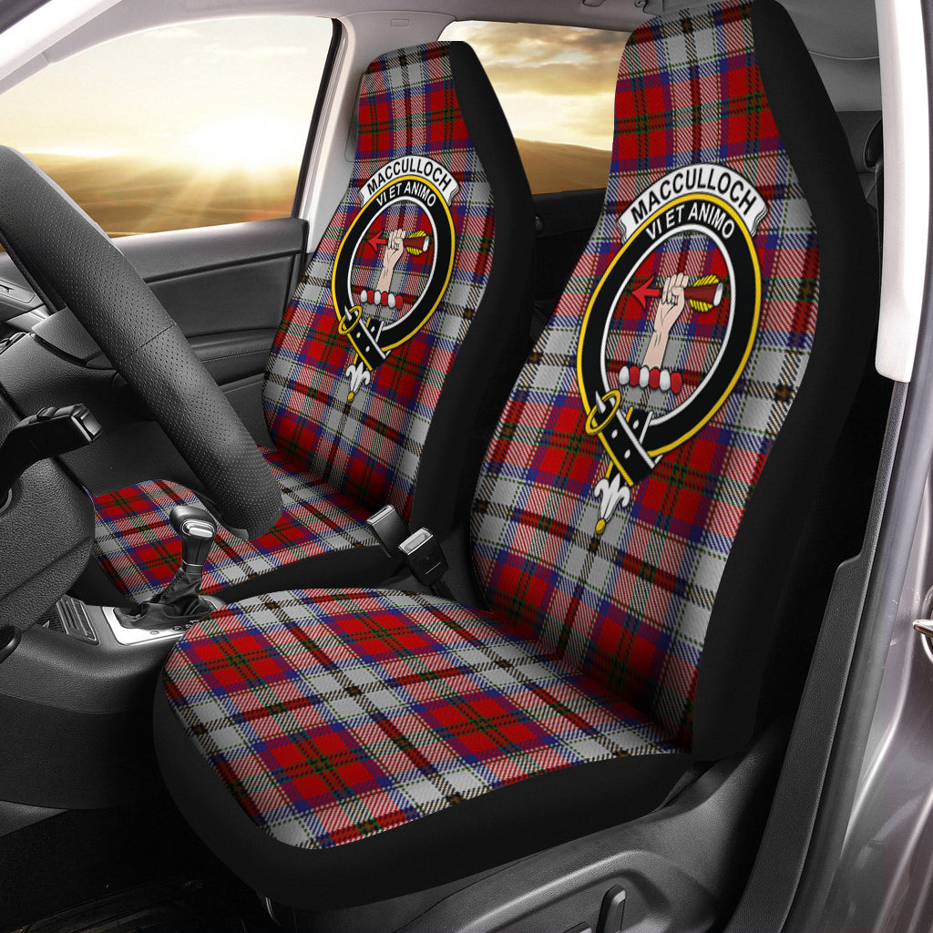 MacCulloch Dress Tartan Car Seat Cover with Family Crest One Size - Tartanvibesclothing