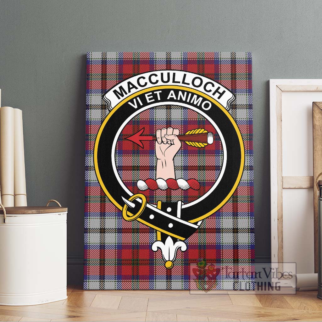 Tartan Vibes Clothing MacCulloch Dress Tartan Canvas Print Wall Art with Family Crest