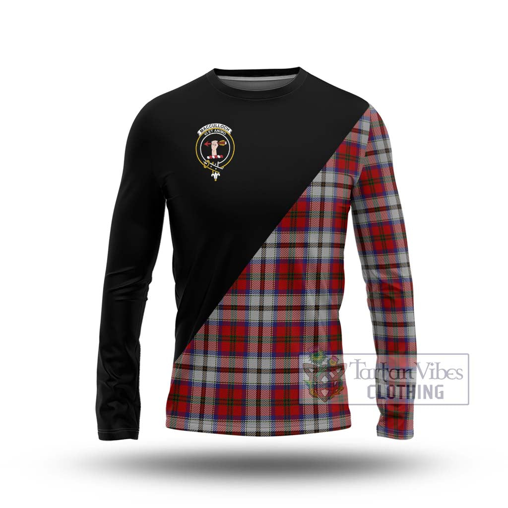 Tartan Vibes Clothing MacCulloch Dress Tartan Long Sleeve T-Shirt with Family Crest and Military Logo Style