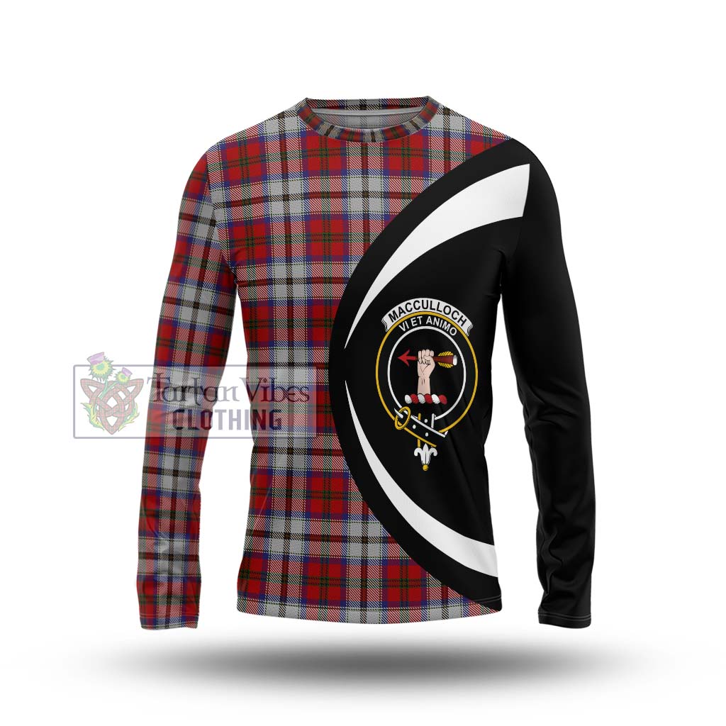 MacCulloch Dress Tartan Long Sleeve T-Shirt with Family Crest Circle Style Unisex - Tartan Vibes Clothing