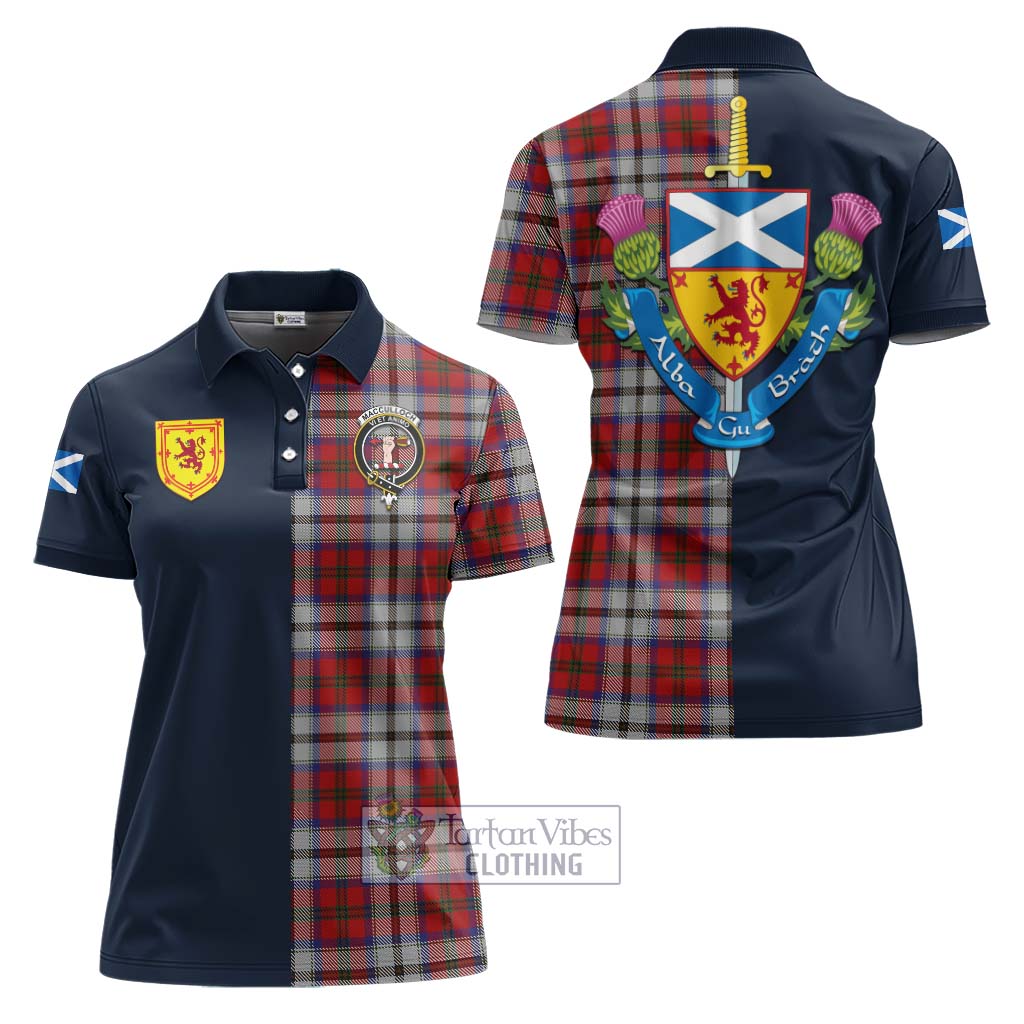 Tartan Vibes Clothing MacCulloch Dress Tartan Women's Polo Shirt with Scottish Lion Royal Arm Half Style